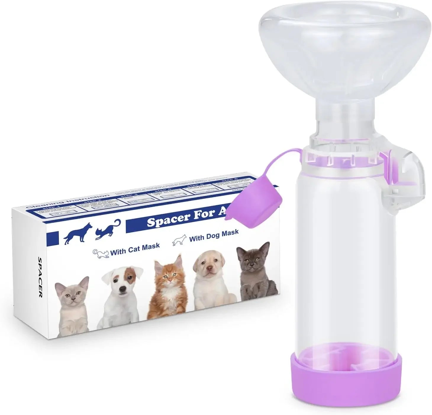 Pet Free‑Space Chamber for Cats Dogs, Handheld Nebulizer, Pet Nebulizer for Medication Administration