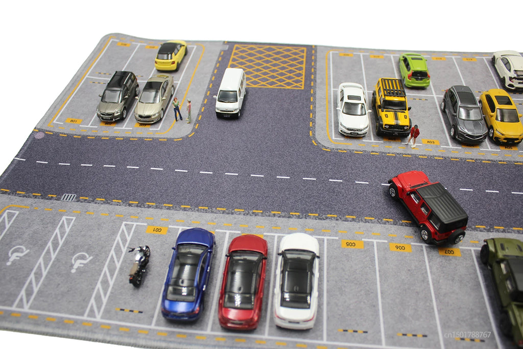 1:64 Scale Parking Road Garage Football Field Toy Mat Mouse Pad For Diecast Car Model Dolls Scene Display