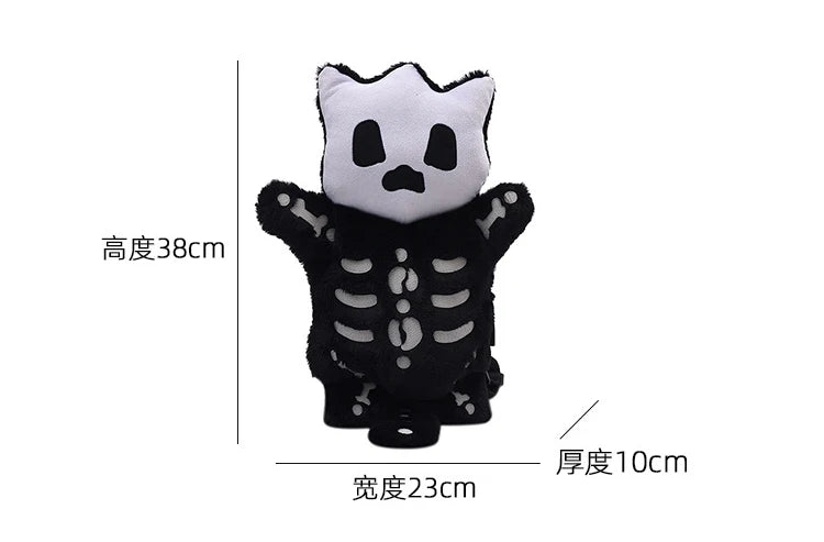 Skull Plush Backpack Gothic Water Bottle Bag Goth Doll Backpack Female Winter Furry Bag Skull Shape Bag Skeleton Birthday Gift