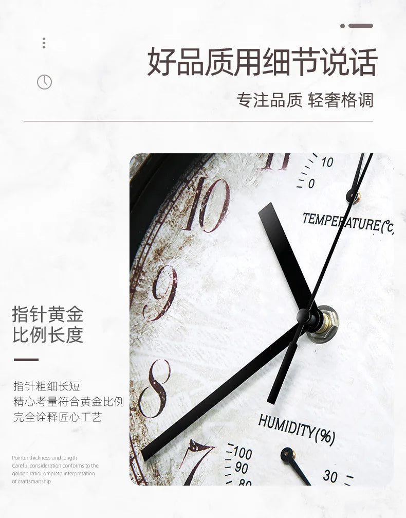 12 Inch Outdoor Waterproof Wall Clock Bathroom Kitchen Patio Shop Living Room Decorative Wall Clock Stylish Silent Wall Clock