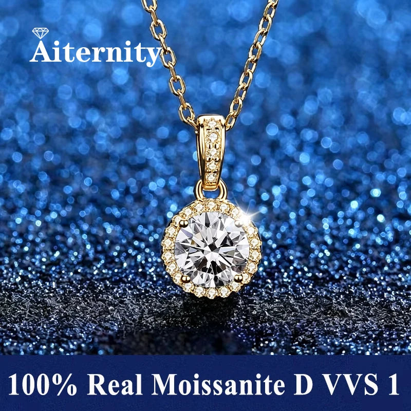 Fashion Luxury Trendy Classic 1ct GRA Moissanite Irregular Sqaure Necklace For Charm Women 925 Silver Party Jewelry Gift