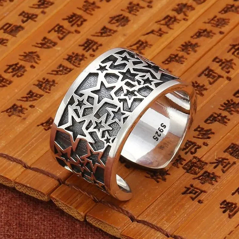 Sam Panda 925 Sterling Silver Mask Ring For Women Gift Frosting Vintage Irregular Personality Punk Jewelry Dropshipping
