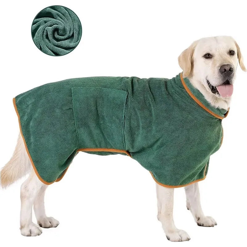 Pet Product Absorbent Dog Bathrobe Quick Drying Soft Fiber Dog Bath Towel Adjustable Pet Absorbent Bathrobe Large Small Dogs