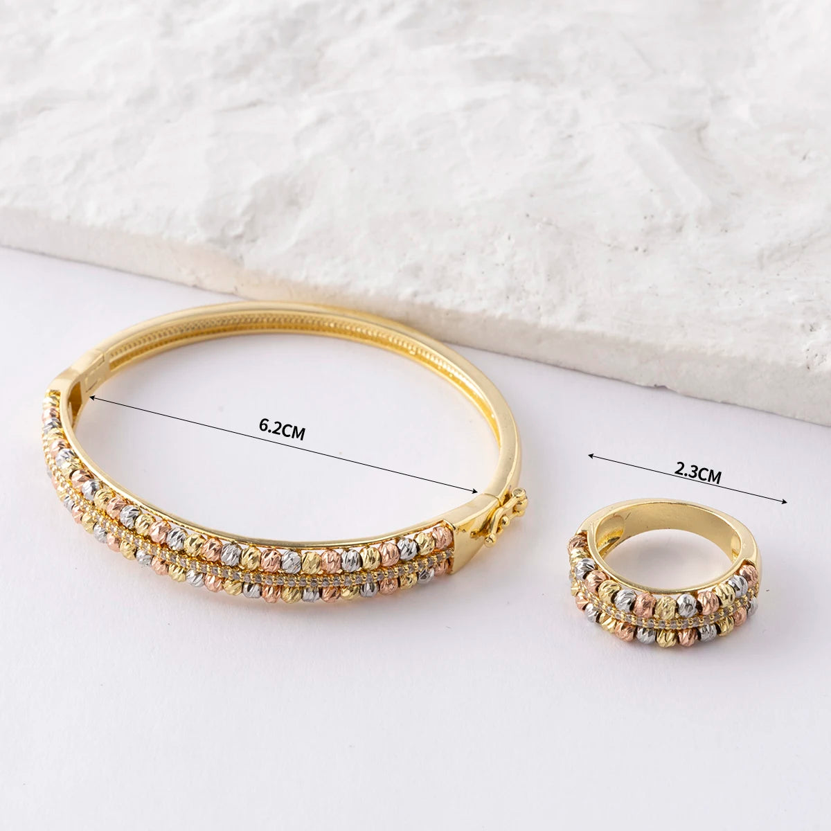 LUIZADA Copper Metal Beads Cross Bangle for Women Fashion Jewelry Delicate Multicolor Exquisite Holiday Gift