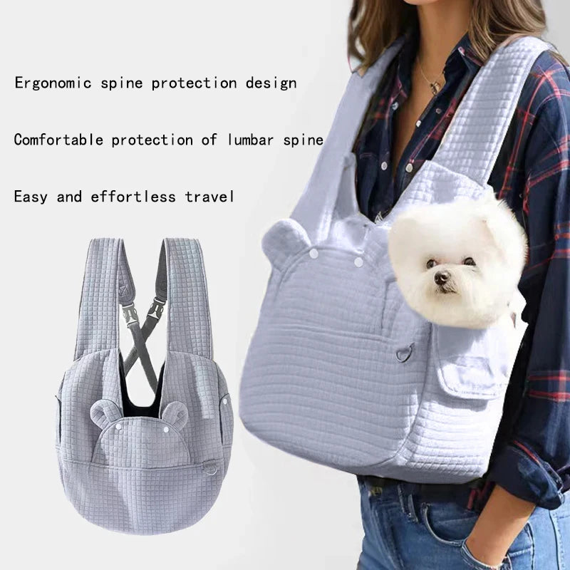 2026 New Portable Pet Backpack Small Outdoor Chest Bag Convenient For Cats Dogs To Travel Outdoors Breathable Soft Comfortable