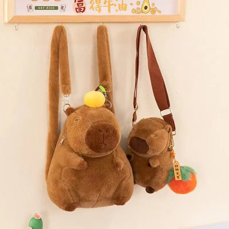 Cute Soft Plush Capybara Backpack Girl Fashionable Crossbody Bag for Women Kawaii Shoulder Bag for Children Gifts for Girlfriend