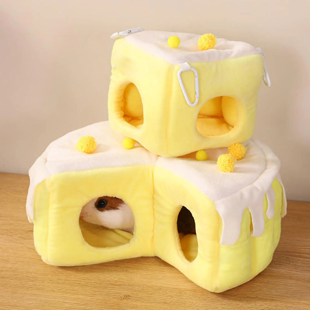 Hamster Bed House Comfortable Winter Guinea Pig Warm Nest Small Animals Cave Bed for Dwarf Sugar Glider Rat Supplies