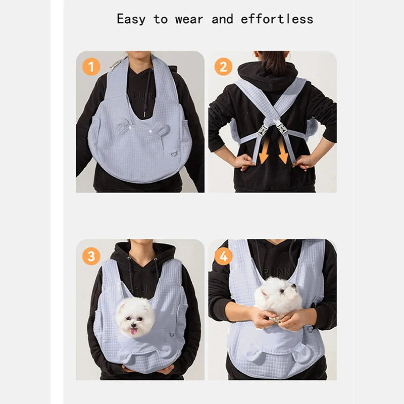 2026 New Portable Pet Backpack Small Outdoor Chest Bag Convenient For Cats Dogs To Travel Outdoors Breathable Soft Comfortable