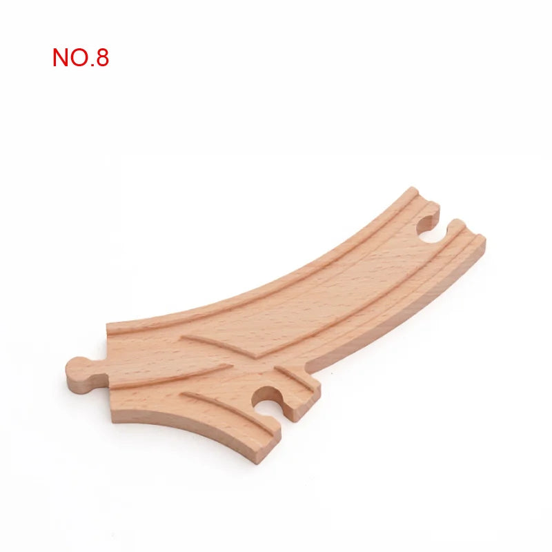 New Wooden Railway Track All Kinds Fork Rail Bifurcation Beech Wood Track Accessories Fit for Thomos Wooden Train Tracks Toy