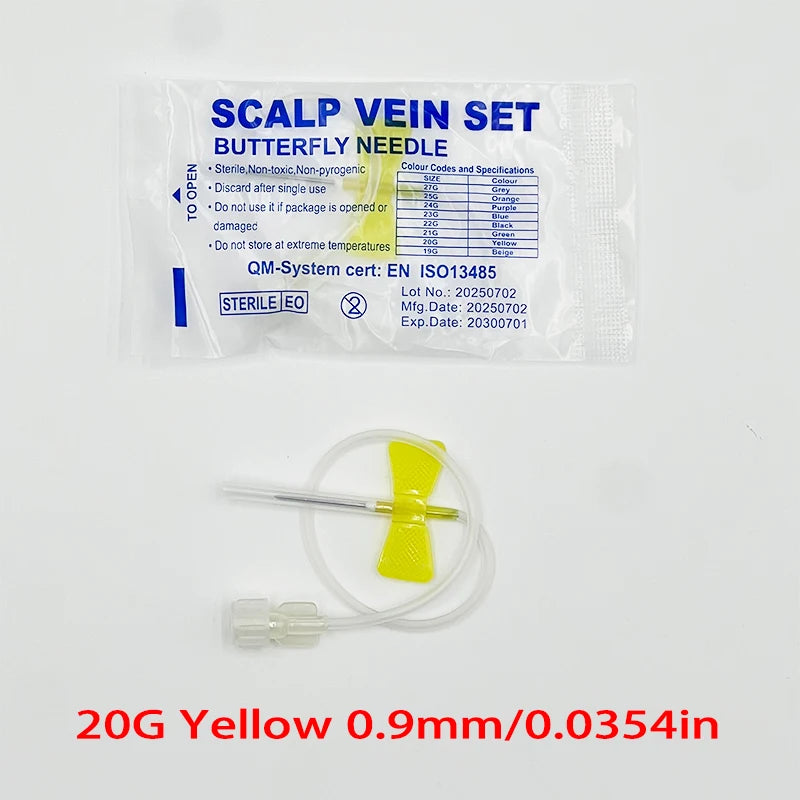 100 PCS Disposable Screw-type Butterfly Infusion Needle Double-wing Infusion Needle for Pet Care Room Suitable for Cats and Dogs