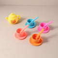 Food Grade Silicone Tea Play Set Toy Pretend Play Food Learning Role Play Game Early Educational Toys for Toddlers Kids Gifts