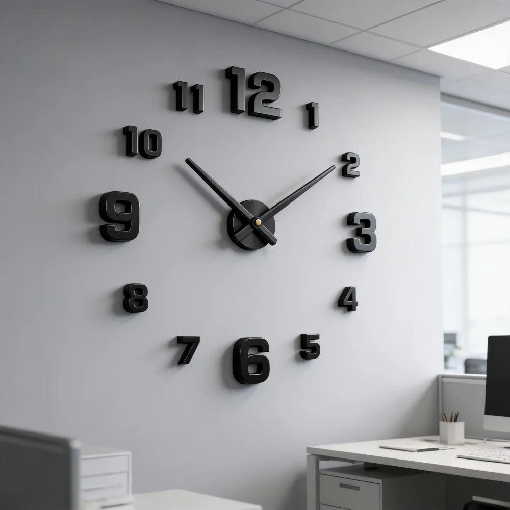 2026 Modern Design Large Wall Clock 3D DIY Quartz Clocks Fashion Watches Acrylic Mirror Stickers Living Room Home Decor Horloge