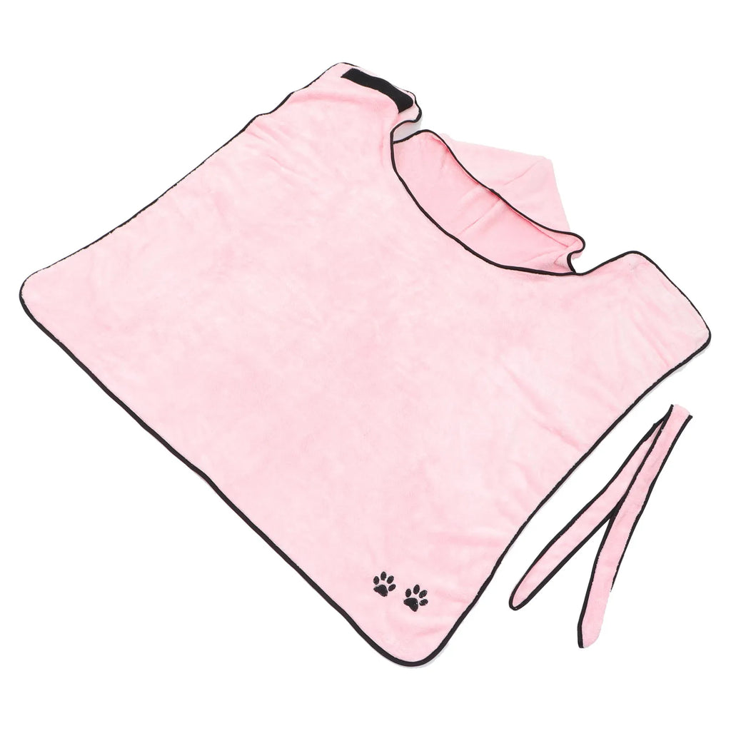 Pet Bathrobe Thick Coral Fleece Absorbent Warm Shower Towel Puppy Bathrobe Convenient Drying Pet Bath Accessories for Winter