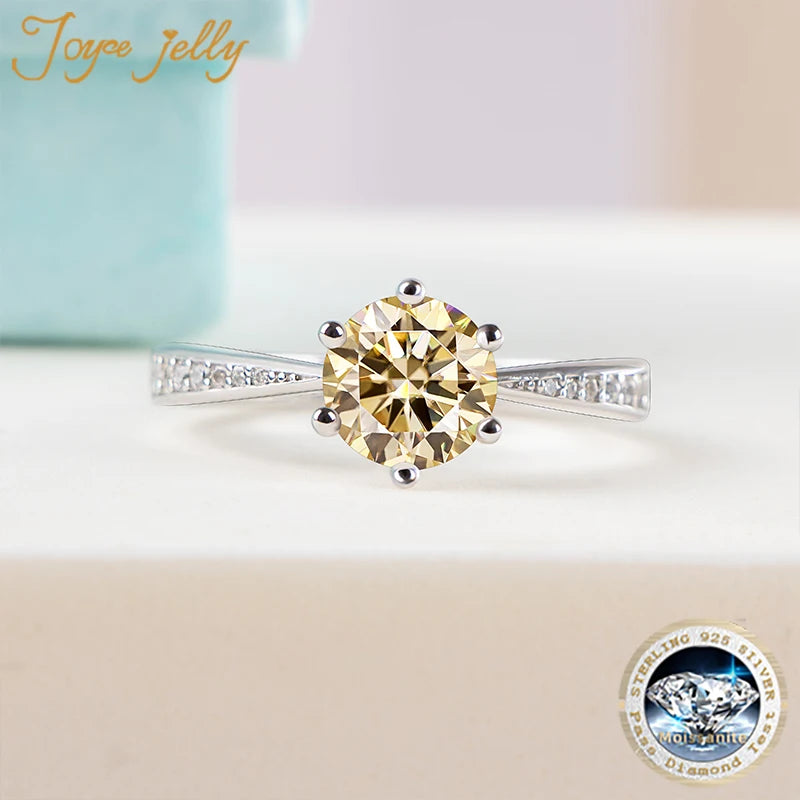 JoyceJelly Moissanite Jewelry Set With 1CT D Color VVS 3EX moissanite stone pass diamond test Wedding Luxury Fine Jewelry gift