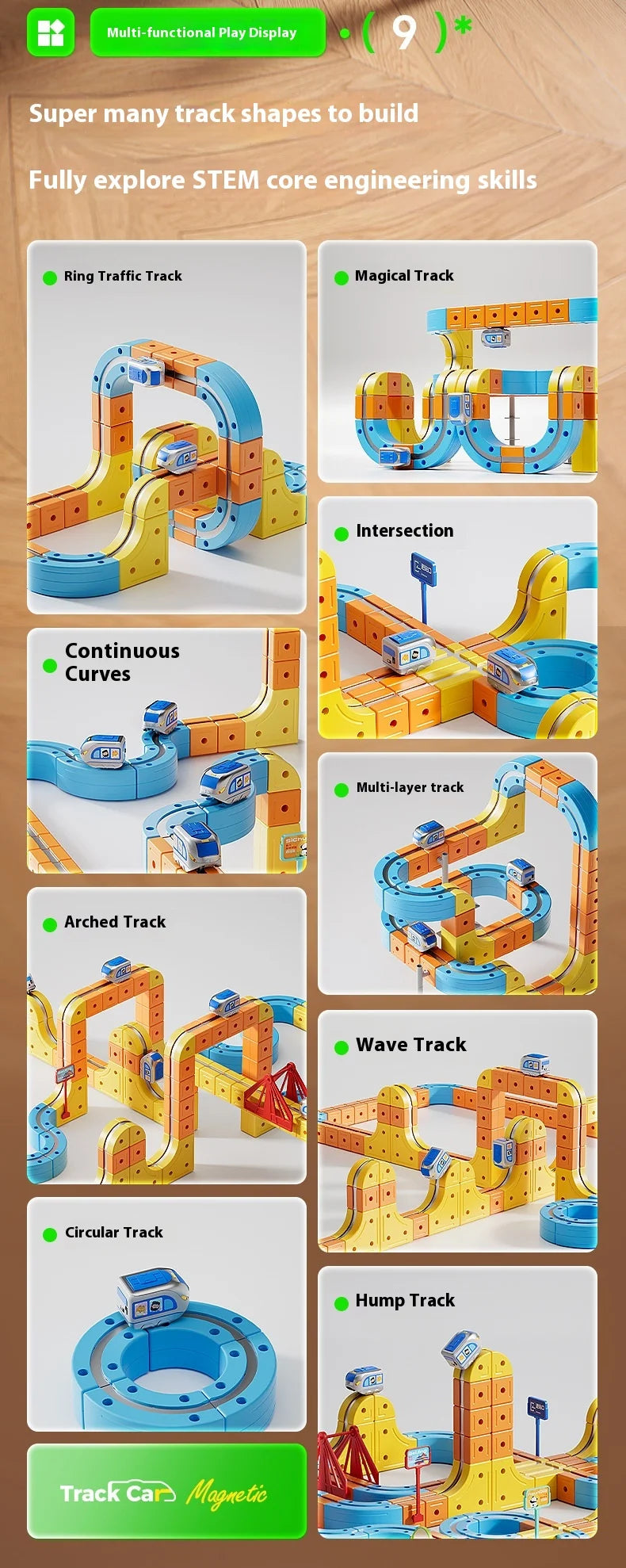 DIY Train Toy For Boys Magnetic Track 1:64 Electric Vehicle Miniature Model Toys Education 3 Years Children Gifts
