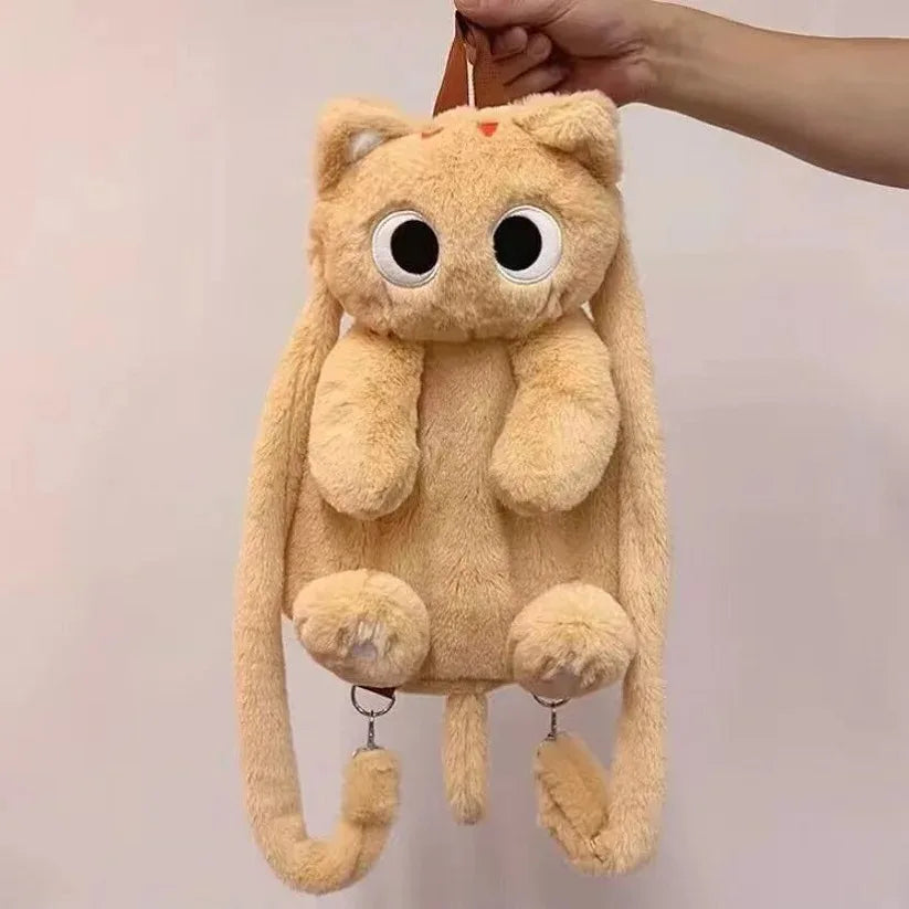 35-40cm Kawaii Big Eyes Cat Toy Plush Backpack Cute Large-capacity Stuffed Animals Bags Boys Girls Women Soft Toy Backpack Gifts