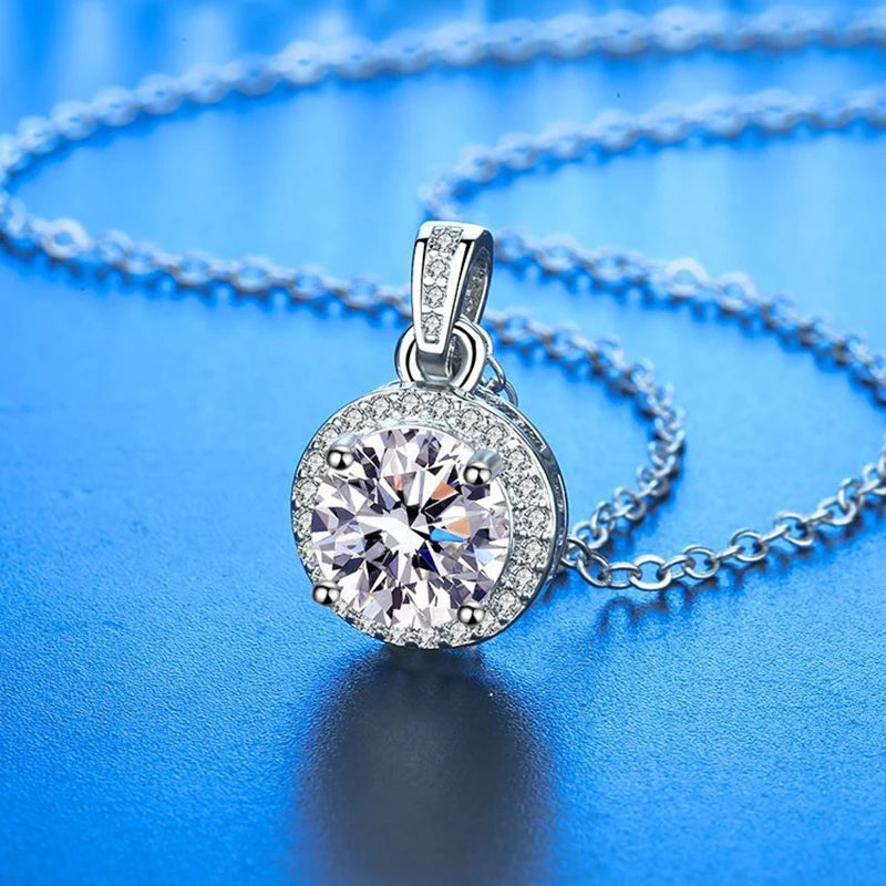 Fashion Luxury Trendy Classic 1ct GRA Moissanite Irregular Sqaure Necklace For Charm Women 925 Silver Party Jewelry Gift