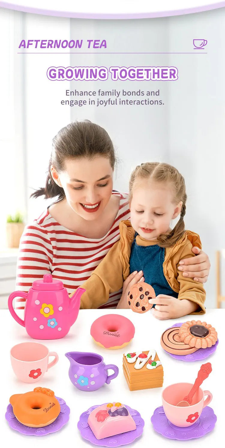 Kids Tea/Pastry Set Toy Simulation Pretend Play Food Playset for Children Montessori Toddler Children Gift Kitchen Girl