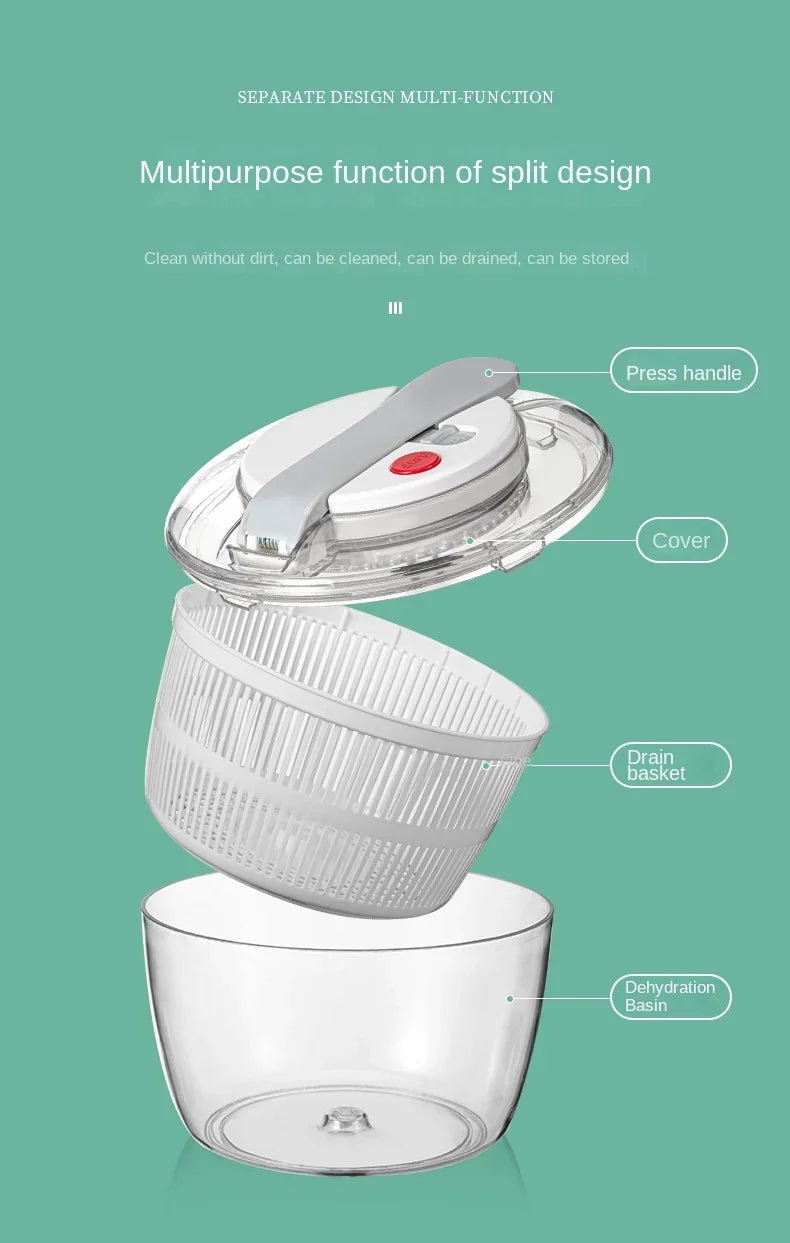 Vegetables Salad Spinner Lettuce Leaf Vegetable Dehydrator Multifunctional Vegetable Washer Salad Vegetable Dryer Mixer