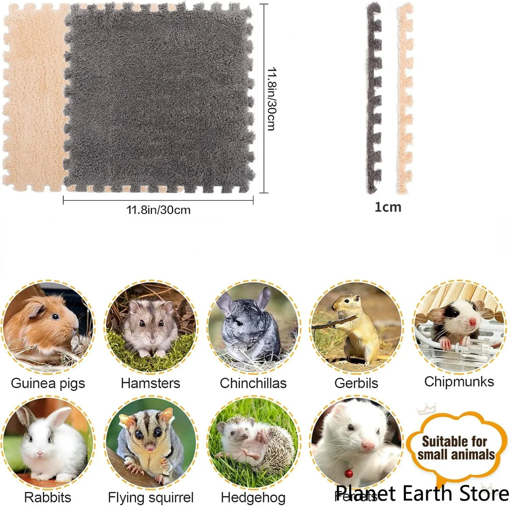 4-20Pcs Washable Guinea Pig Rabbit Cage Mat Waterproof Hamster Bedding Mat Cage Pee Pad Small Animal Rabbit Mouse Reusable Mat
