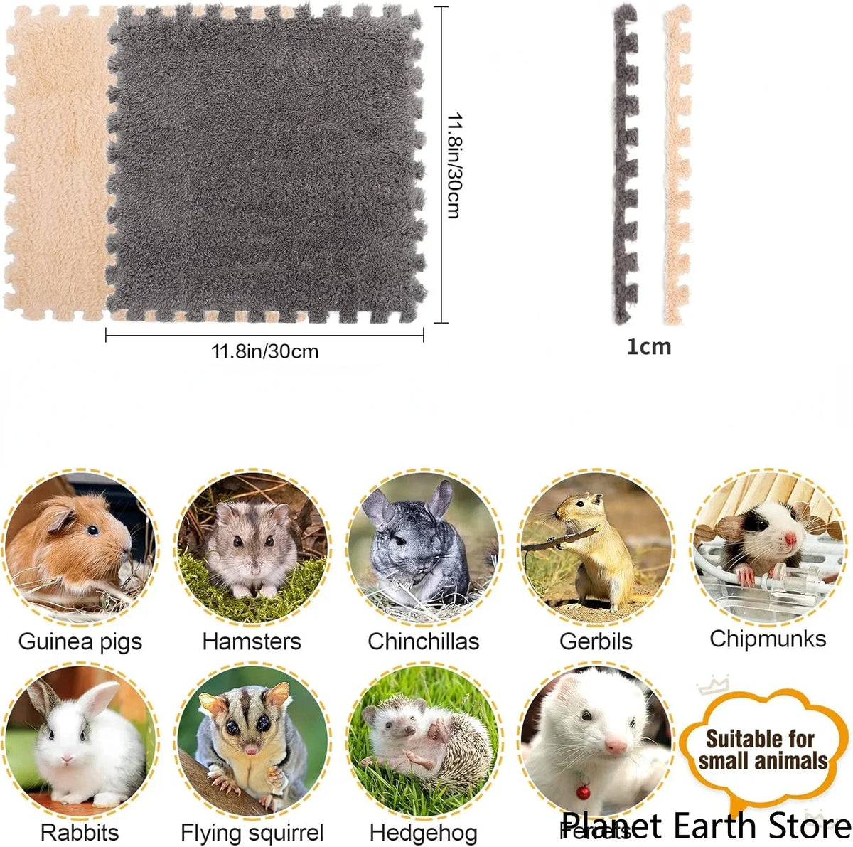 4-20Pcs Washable Guinea Pig Rabbit Cage Mat Waterproof Hamster Bedding Mat Cage Pee Pad Small Animal Rabbit Mouse Reusable Mat