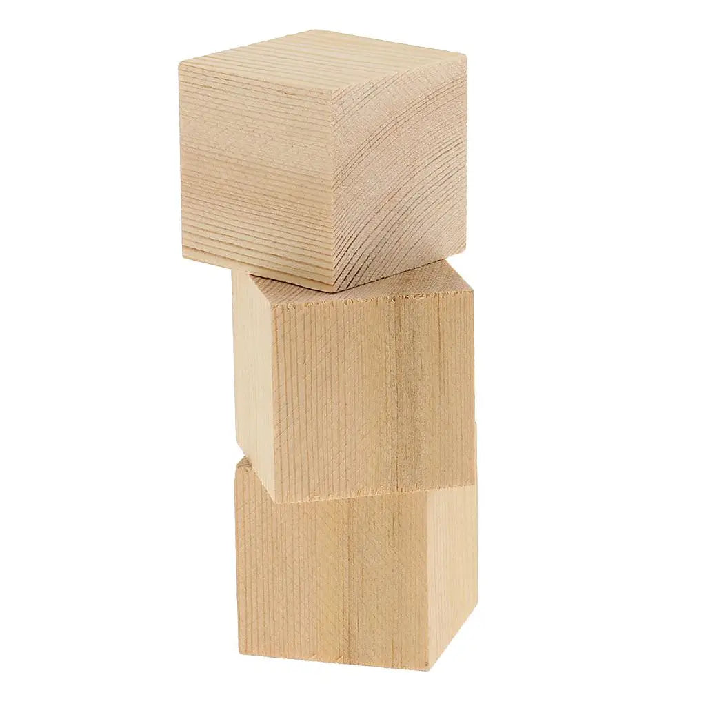 Natural Blocks Unfinished Wooden Cubes for Hobbies Model Making Craft