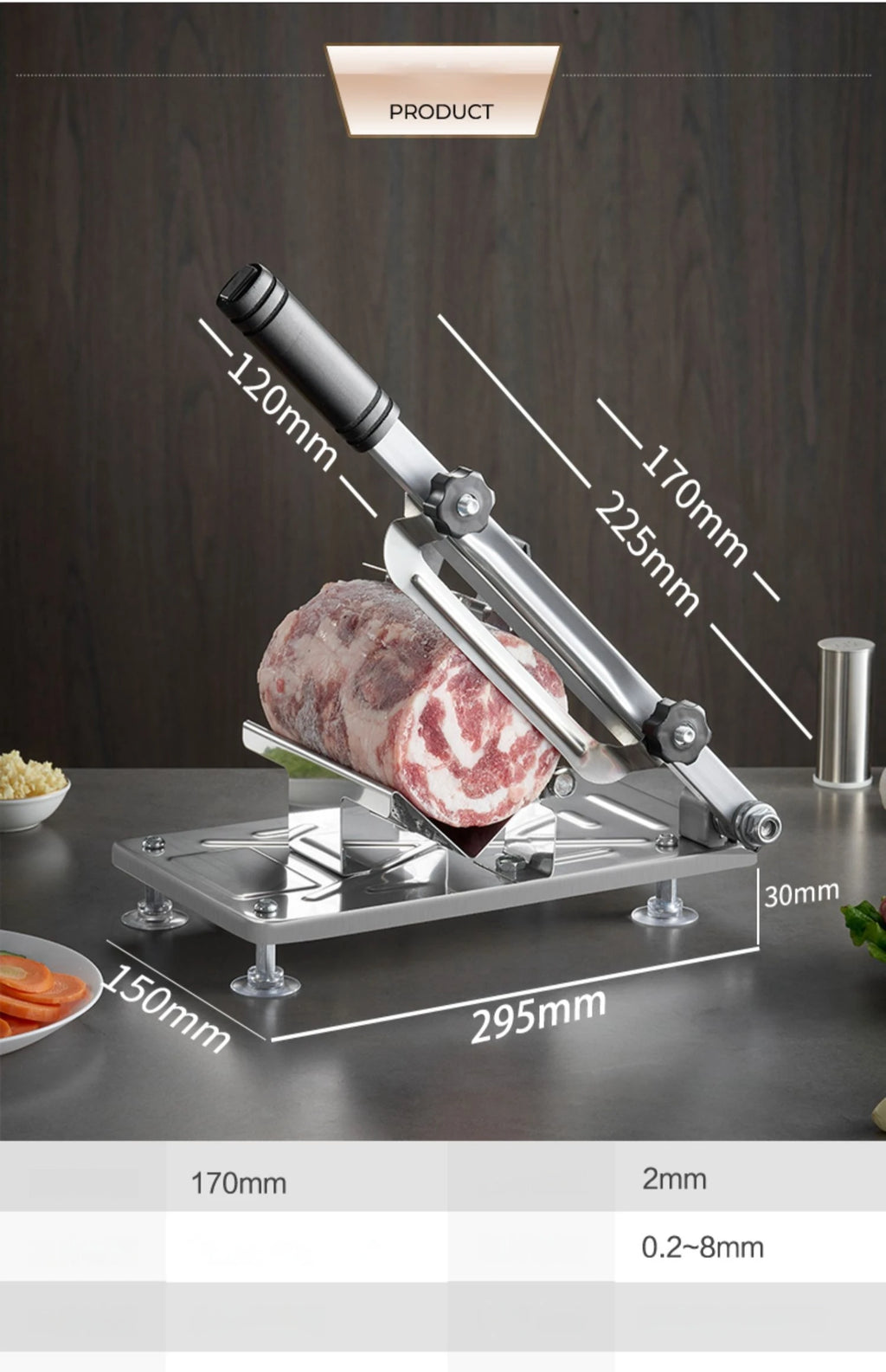 GIANXI Pork Belly Vegetable Slicer Frozen Meat Processor Cutting Machine Mutton Rolls Cutter Fruit Easy Slicer Kitchen Accessory
