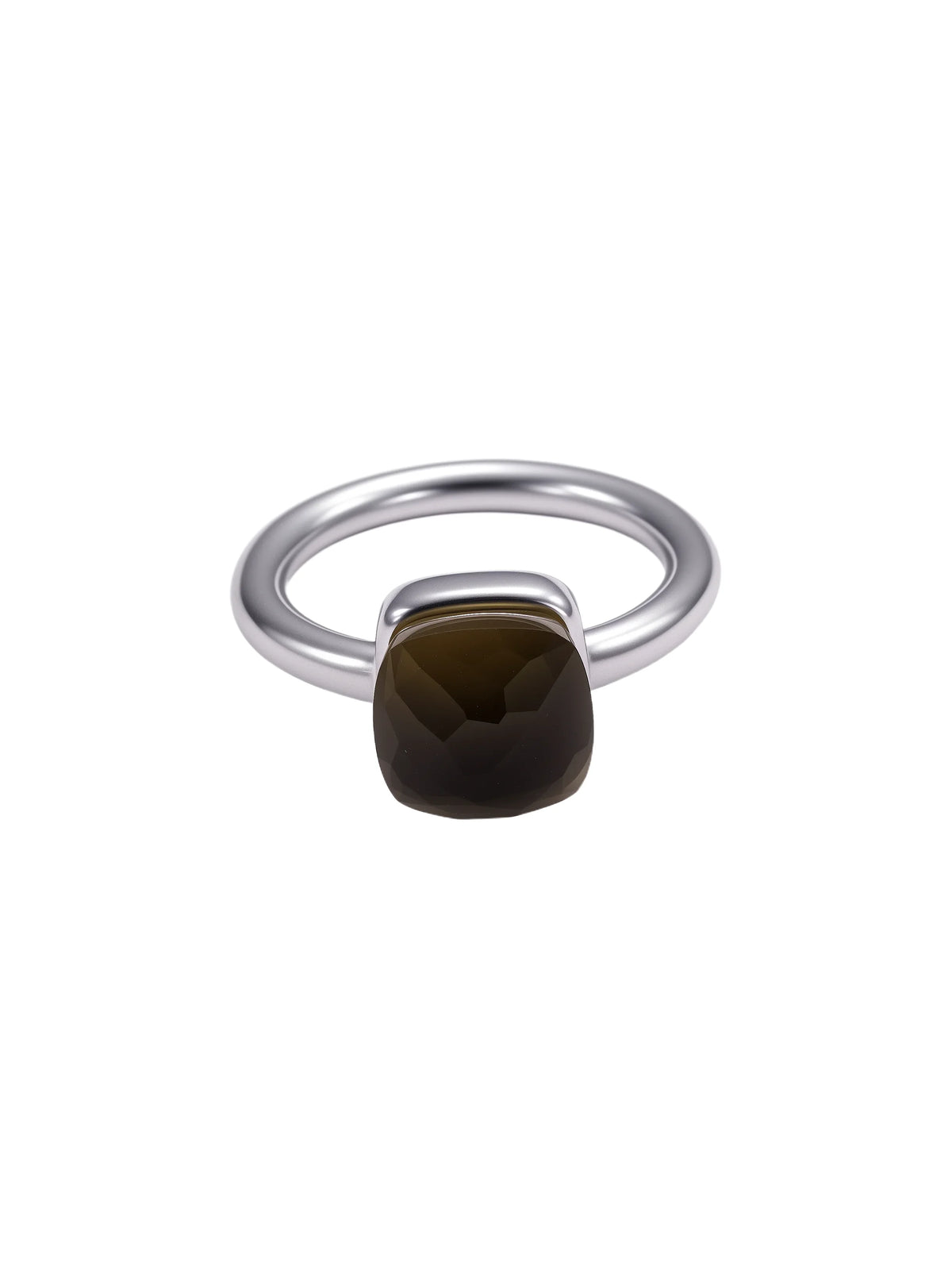 Colorful Crystal Nude Ring for Women 18K Gold Plated Stainless Steel Candy Color Square Stone Statement Rings Jewelry Gift