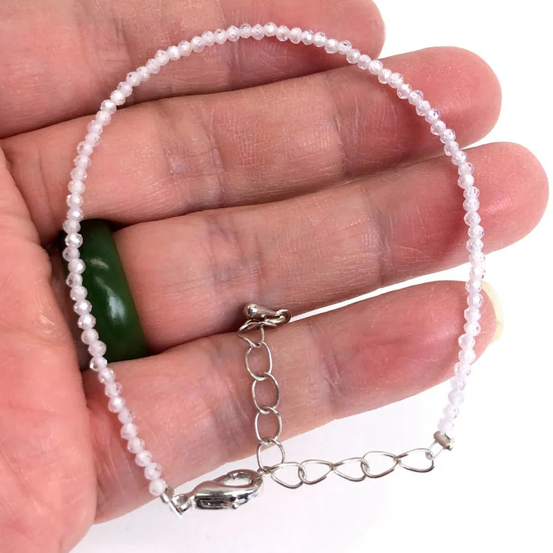 Mini 2-3mm Stone Beaded Faceted Natural Agat Quartzs Necklaces bracelet Female Fashion Party Choker for Women Girls Jewelry Gift