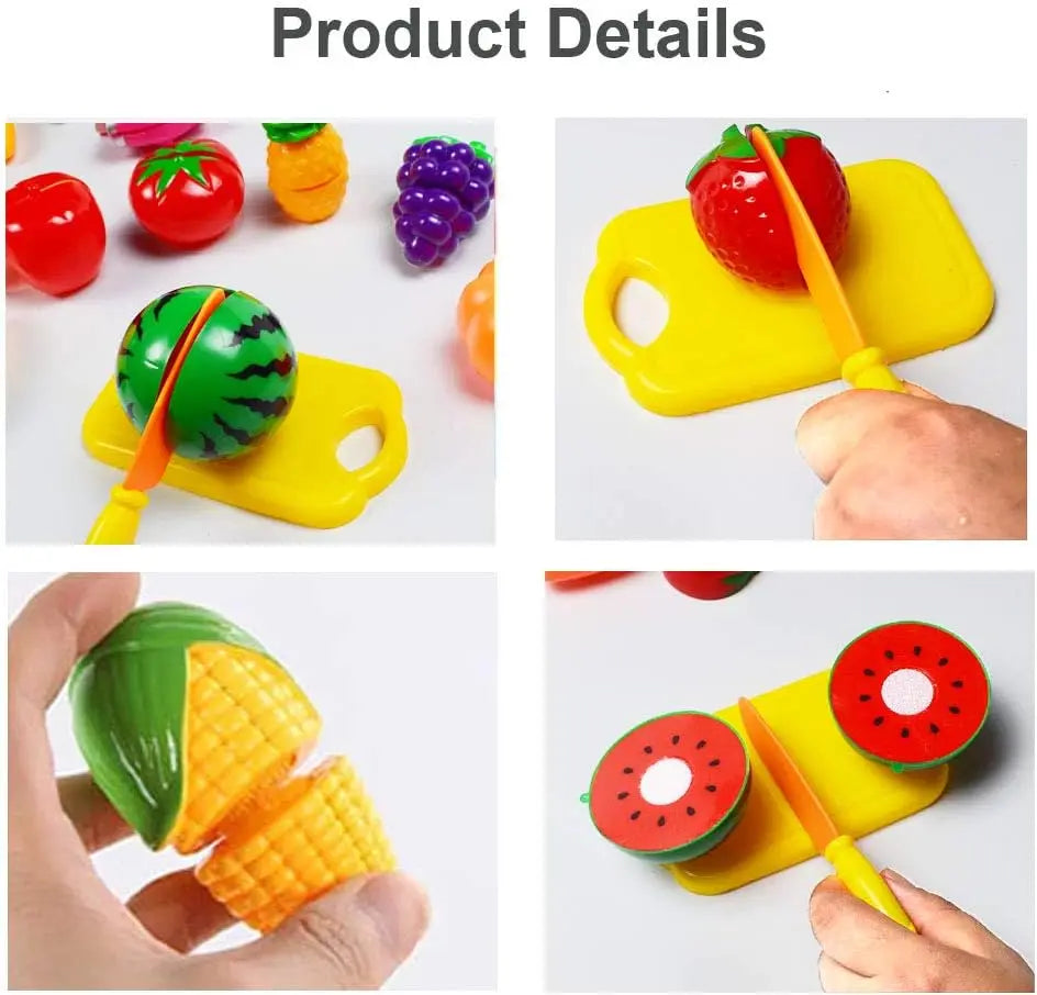 Cutting Fruits Vegetables Toys Set Game Baby Plastic Food Toy Simulated Kitchen Toy Children Pretend Play Cakes Toys Girls Gifts