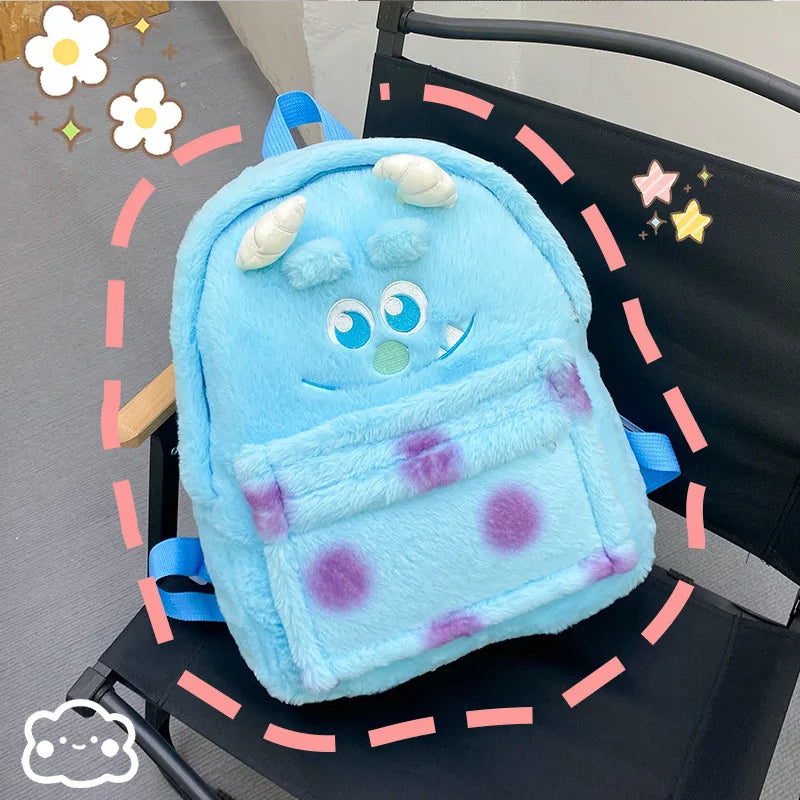 New Lotso Alien Cartoon Funny Plush Backpack Students Large Capacity Bag Girls Casual Soft Stuffed Schoolbag Lightening Bag