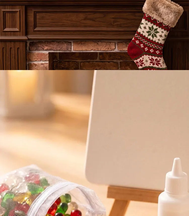 Christmas Mosaic Art Kit DIY Glass Gem Painting Set Christmas Tree Reindeer Santa Handmade Craft Kit Holiday Home Decor Art Orna