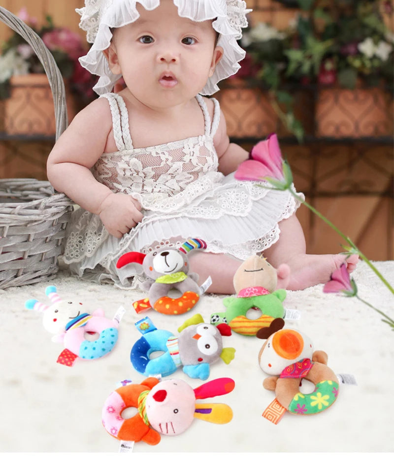 Rattles Animal Giraffe Baby Soft Stuffed Doll Teether Doll Cute Kids Infant Baby Teething Toys For Newborn Sensory Plush Toys