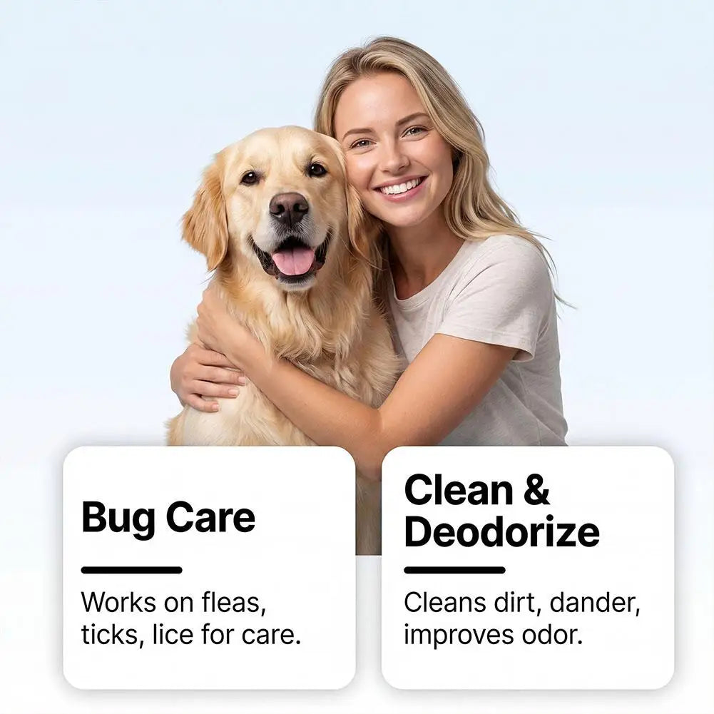 100ml Pet Flea & Tick Cleansing Shampoo Gentle Soothing Deodorizing Bath Wash For Dogs Cats Deep Cleaning Remove Lice Mite