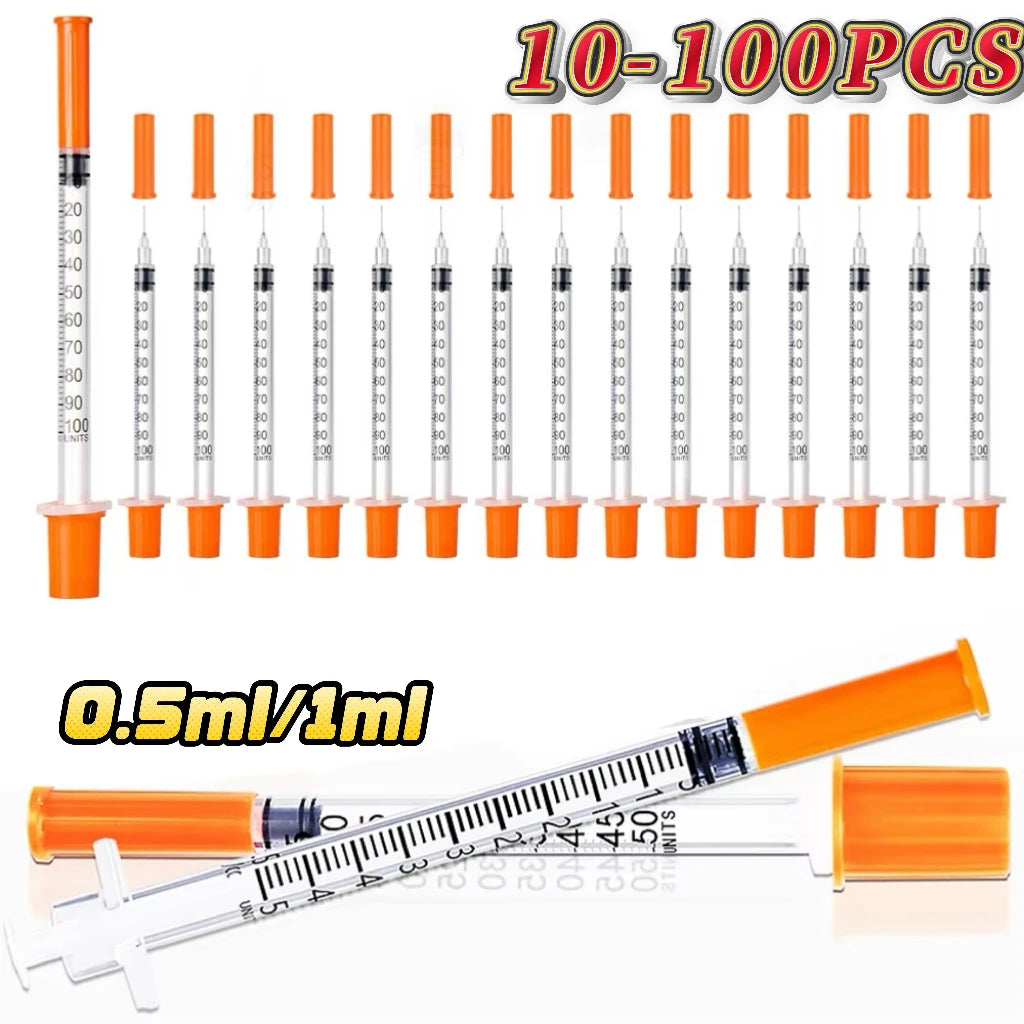 Individually Packaged Disposable Plastic Veterinary Syringes With Needles Manual Push Type For Laboratory Pets PigsFarm Animals