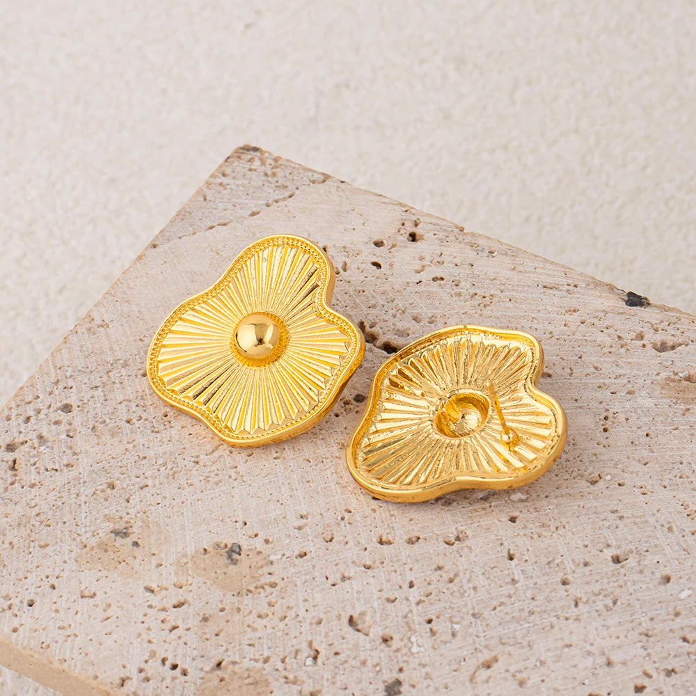Necklace Earrings Ring Jewelry Set for Women  Gold Plated Clip Earrings and Finger Ring 2Pcs Set for Engagement Daily Wear Gifts