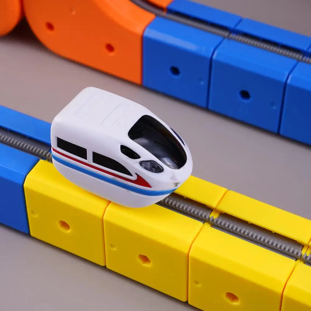 Children Magic Track Train Electric Assembled Building Blocks Magnetic Rail Car Maze Educational Toys Magnetic Assembly Train