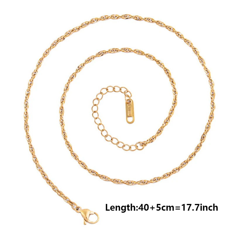 10pcs/Lot Gold Color Stainless Steel Chain 45cm Adjustable Necklace Width 1.2/1.5/1.6/2.2/2.5/3mm Men Women Jewelry Chain Bulk