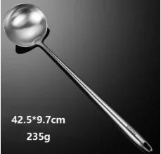 Thickened 304 Stainless Steel Anti-Scald Spatula Set, Cooking Spatula, Kitchenware, Household Woks, Soup Spoons, Strainers