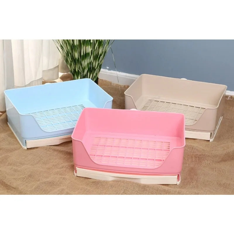 Large Bunny Toilet with Drawer - Rabbit Litter Box, Pet Bedpan for Adult Hamster/Guinea Pig/Ferret/Bunny Grate Potty Pet Toilet