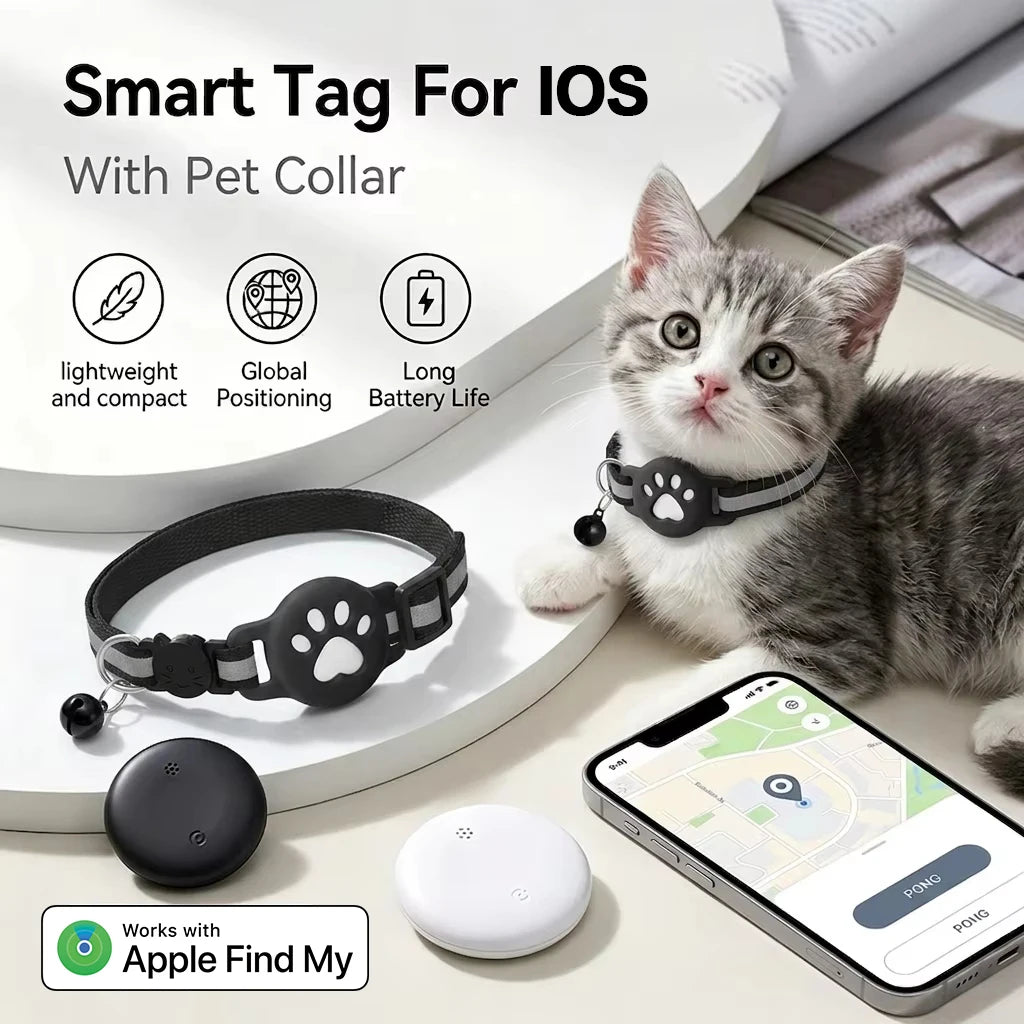 Smart GPS Tracker Tag Works For Apple Find My Anti-Lost Pet Cat Collar Key Finder Wallet Luggage Bag Suitcase iOS Locator