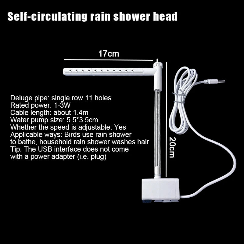 New Automatic Parrot Bird Bath Tub USB Electric Pet Circulating Water Bathtub Shower Fountain Pet Supplies·