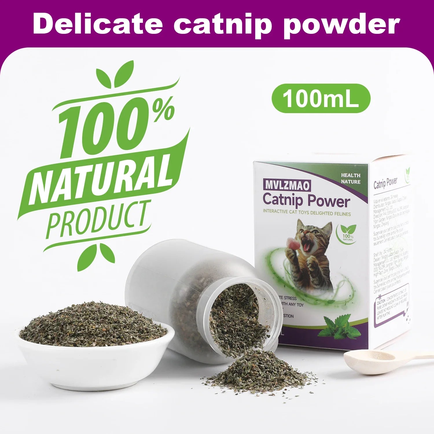Silvervine Powder, More Attractive than Catnip for Cats, 100% Silver Vine Gall Fruit Powder, Silvervine Cat Toy for Indoor Cats