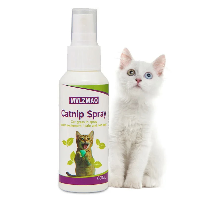 Catnip Spray for Cats,Cat Scratching Spray to Boost Play,Calm Stress & Renew Toys,Transparent Cat & Kitten Behaviour Spray 60 ml