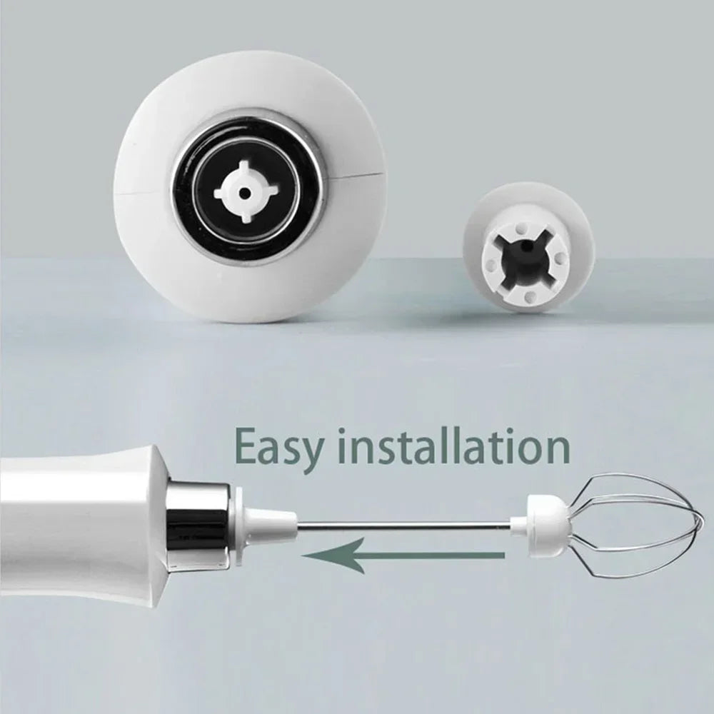 USB Rechargeable Milk Frother Mini Handheld Electric Foam Maker with 3 Speed Whisks for Latte Coffee Cappuccino
