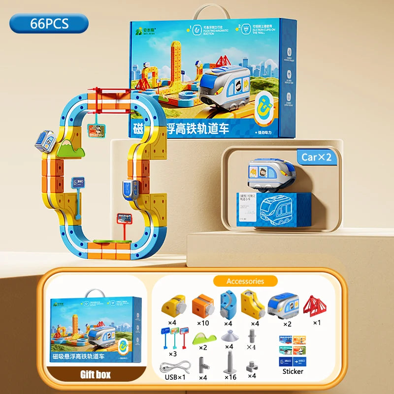 Kids Magnetic Track Car Toy Children Electric Anti-gravity Train Railway Model Magic Race Cars Toys for Boys 3 Years Birthday
