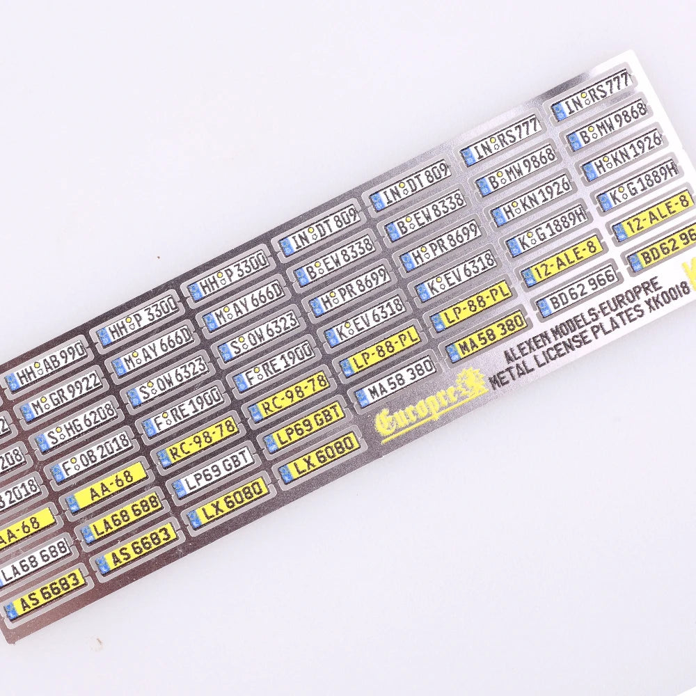 1:64 Alloy Car Model Alexen XK0001-XK0023 Metal License Plate Number Plate 1/64 Model Accessories Making Tools Hobbyist DIY