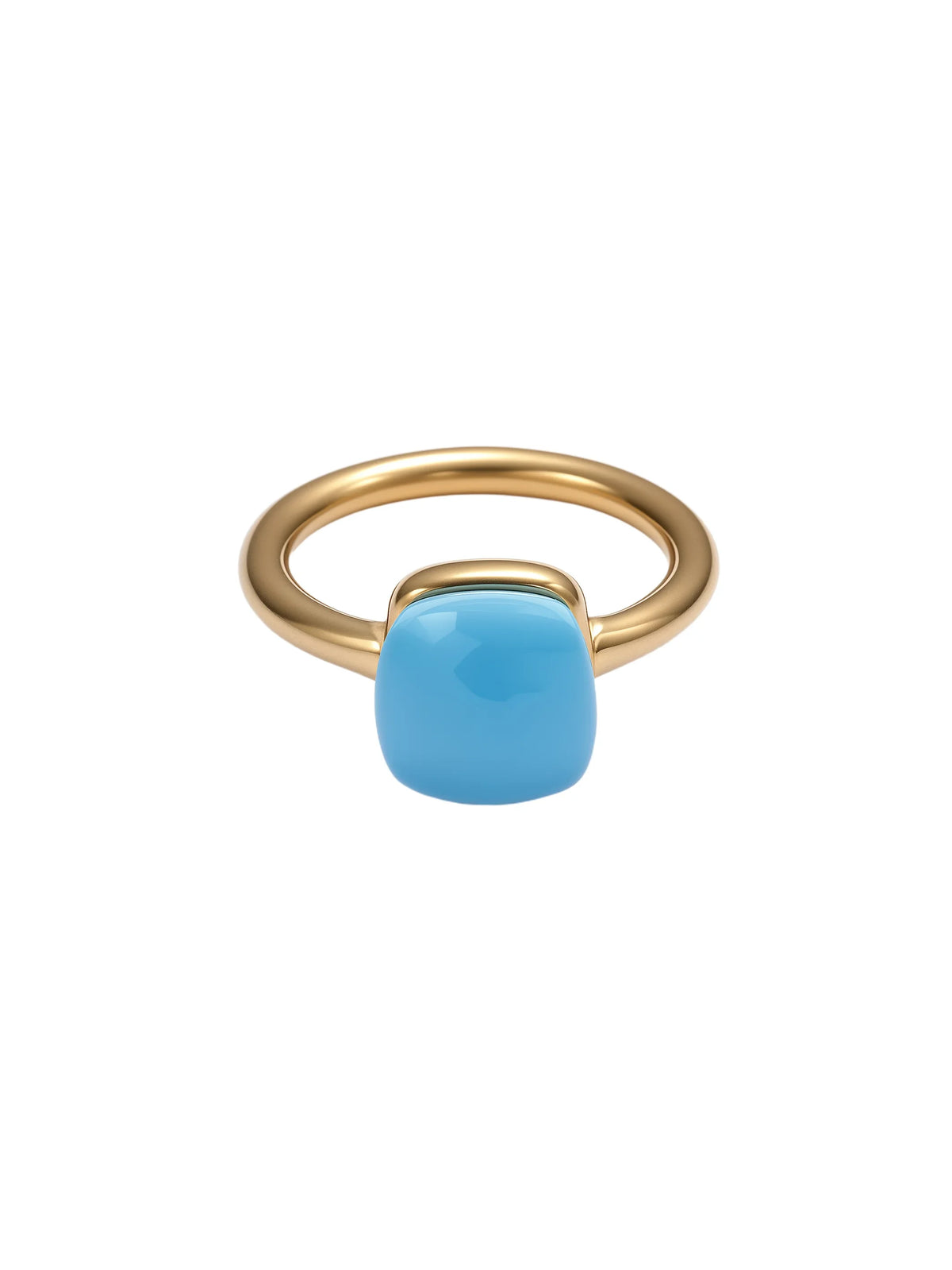Colorful Crystal Nude Ring for Women 18K Gold Plated Stainless Steel Candy Color Square Stone Statement Rings Jewelry Gift