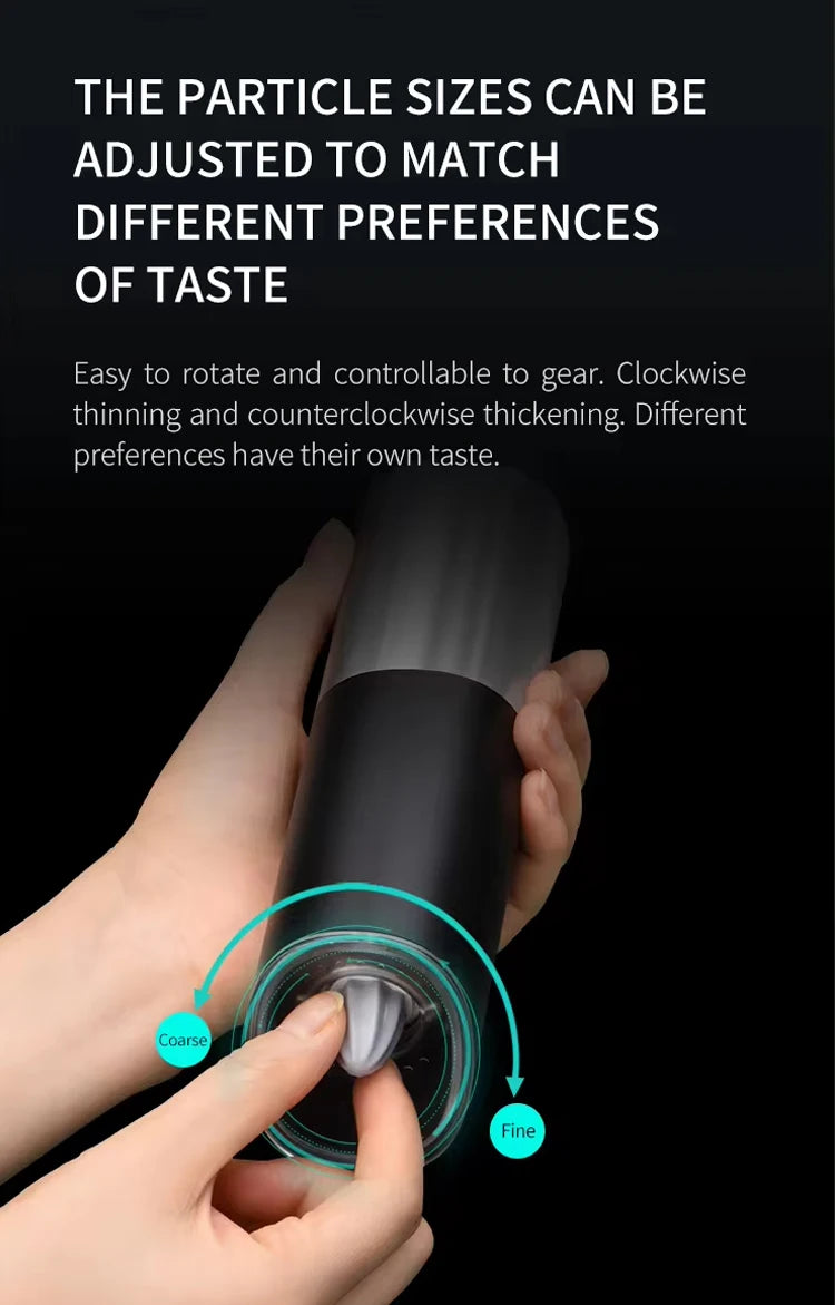 1/2 pcs Electric Automatic Salt and Pepper Grinder Set Led Light Grinder Set Spice Mill Adjustable Spices Grinder Kitchen Tools
