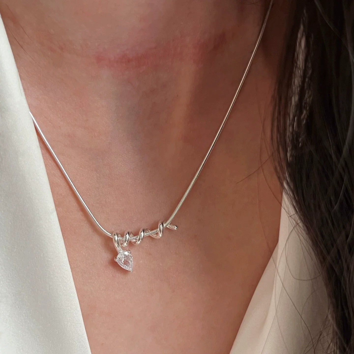 VENTFILLE 925 Sterling Silver Bead Geometry Necklace for Women Girl Korean Design Versatile Choker Jewelry Dropship Wholesale